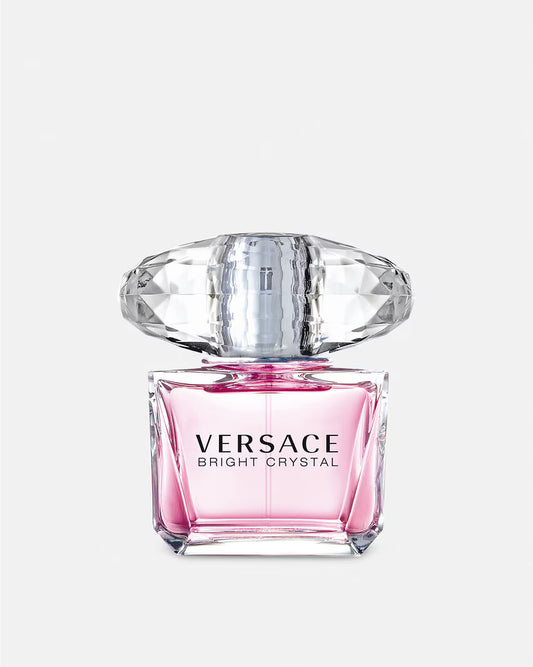 Versace Bright Crystal perfume bottle on a white background